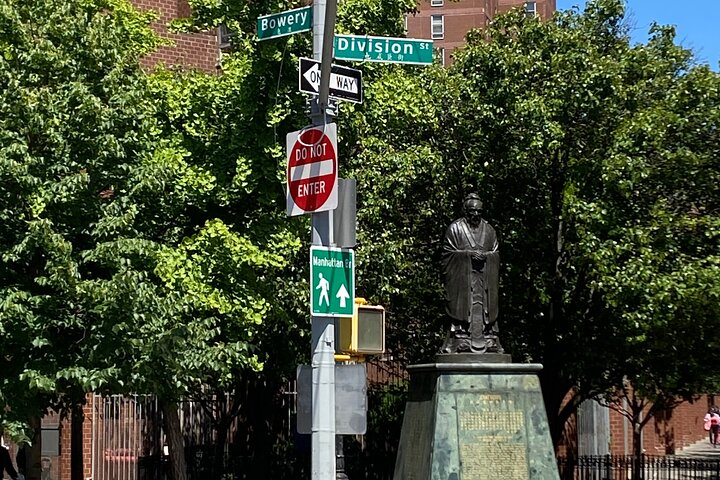 Tour begins at the Confucius Statue on corner of Bowery and Division Streets in Manhattan